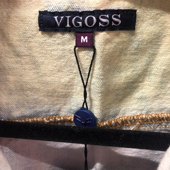 💙💖💛 Rare Vigoss Tie Dye Denim Jean Short Jacket, M, NWT - Picture 2 of 7